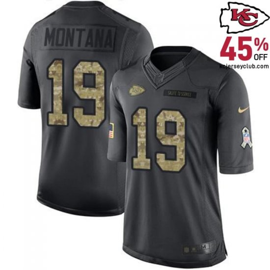 Quick! Grab the Joe Montana #19 Chiefs Black Limited Release Jersey for Men in 2016