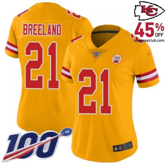 Delight the Young Women Fans with the Adorable Bashaud Breeland #21 Kansas\'s Chiefs Gold Kids Jersey in 2025