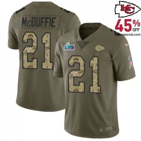 Stand Out in the Crowd in Kansas with the Trent McDuffie #21 Kansas's Distinctive Chiefs Olive Camo Signature Series Jersey for Youth in 2017