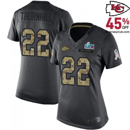 Mark Kansas\'s Team First Season with the Juan Thornhill #22 Kansas\'s Inaugural Chiefs Black First Season Commemoration Jersey for Women in 2016