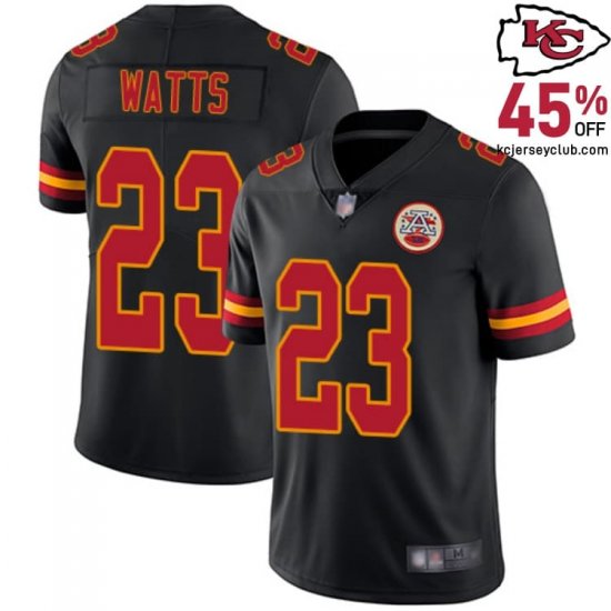 Mark Another Successful Season in Kansas with the Armani Watts #23 Kansas\'s Accomplished Chiefs Black Season Jersey for Men in 2025