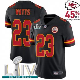 Feel Like a Pro from Kansas with the Armani Watts #23 Kansas's Authentic Chiefs Black Replica Game Jersey for Youth in 2020