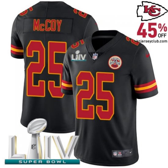 Keep Kansas\'s Team Tradition Alive with the LeSean McCoy #25 Kansas\'s Chiefs Black Legacy Jersey for Youth in 2020