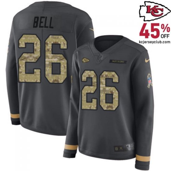 Act Fast! Secure the LeVeon Bell #26 Kansas\'s Exclusive Chiefs Anthracite Scarce Jersey for Women in 2025