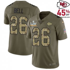 Hurry! Limited Quantity LeVeon Bell #26 Kansas's Desirable Chiefs Olive Camo Collector's Item Jersey – Grab Yours for Men in 2017