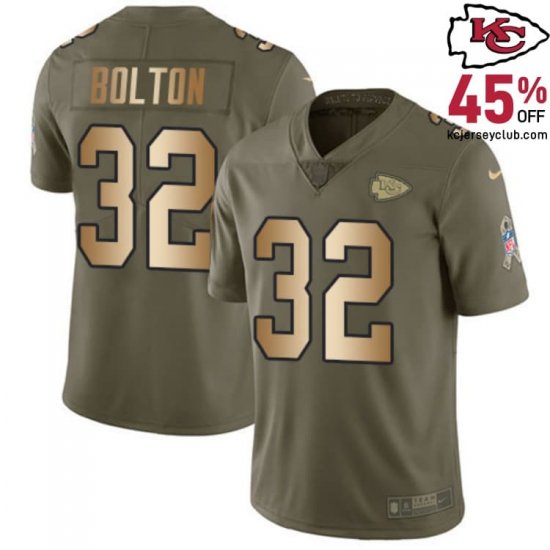 Celebrate Achievements: Nick Bolton #32 Kansas\'s Chiefs Olive Gold Anniversary Success Milestone Tribute Jersey in 2017