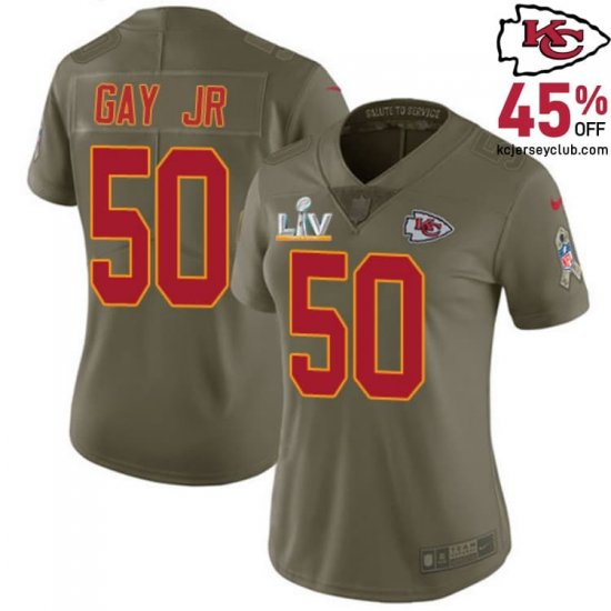 Don\'t Miss Out! The Willie Gay Jr #50 Authentic Chiefs Olive Jersey from 2017