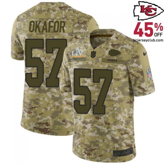 Acquire the Realistic Alex Okafor #57 Chiefs Camo Replica Jersey - Ideal for Youth Imitators in 2018!