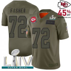 Celebrate Perfection with Eric Fisher #72 Chiefs Camo Unbeaten Season Jersey for Youth in 2020 2019