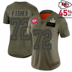 Salute the Icons with Eric Fisher #72 Chiefs Camo Hall of Fame Tribute Jersey for Women in 2019