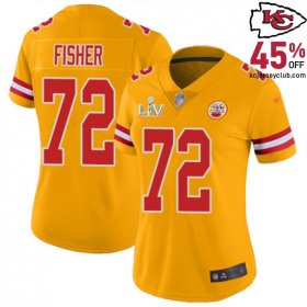 Lead the Team with Eric Fisher #72 Chiefs Gold Team Captain Jersey for Women in 2025
