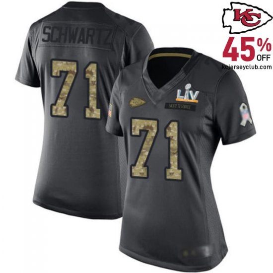 Represent Chiefs on Away Games with the Mitchell Schwartz #71 Chiefs Black Away Jersey in 2016