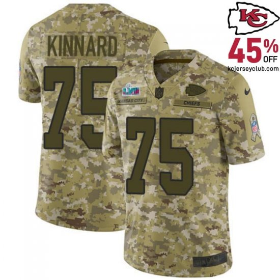 Honor the Legends\' Numbers with the Darian Kinnard #75 Chiefs Camo Retired Number Jersey for Men in 2018