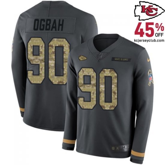Lead with Pride as Kansas\'s Team Captain in the Emmanuel Ogbah #90 Kansas\'s Authoritative Chiefs Anthracite Team Captain Jersey for Men in 2025