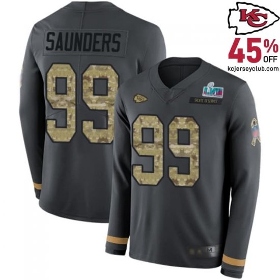 Back Kansas\'s Unsung Heroes with the Khalen Saunders #99 Kansas\'s Reliable Chiefs Anthracite Backup Jersey for Youth in 2025